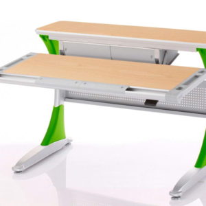 Ученический стол с ящиком Гарвард, цвет клен+зеленый